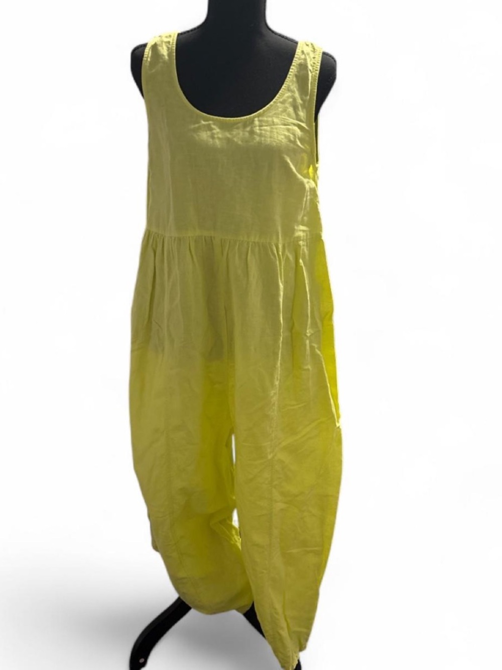 Ilana Kohn Lemon Yellow Sleeveless Linen Jumpsuit